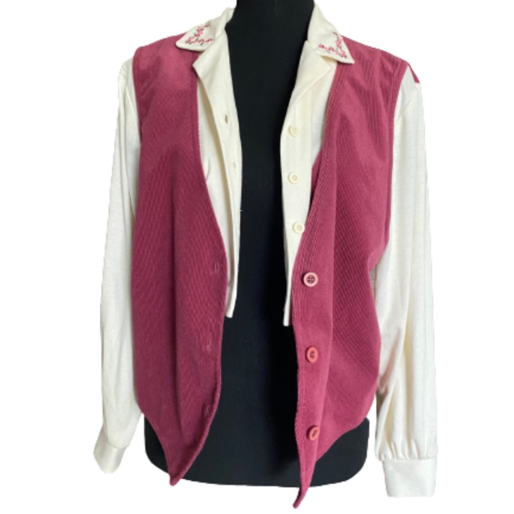 Vintage Bon Worth Blouse With Vest Duo